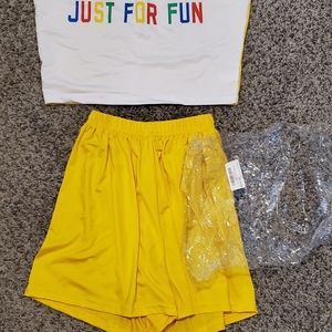 2 Piece Short Crop Top Set